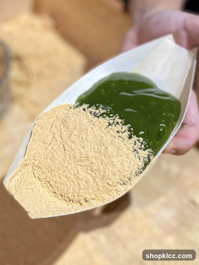Matcha and Powder in Paper Scoop