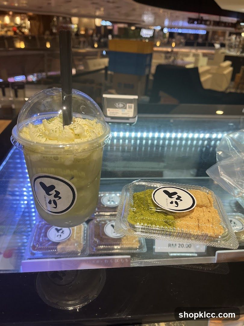 Matcha Drink and Dessert Display