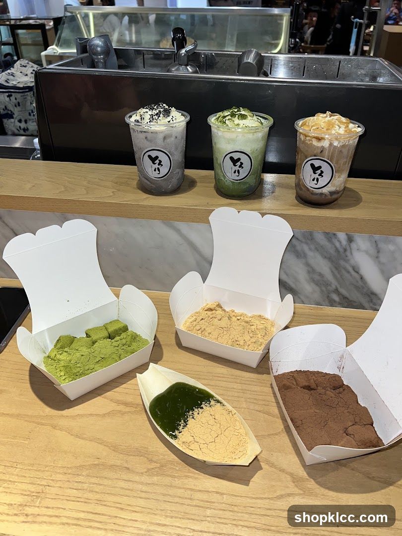 Matcha and Coffee Desserts Display