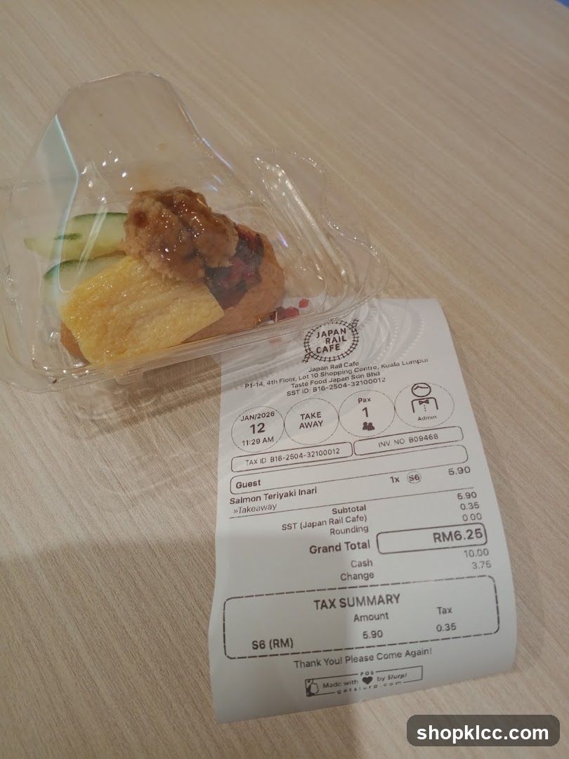 Receipt and Food Item
