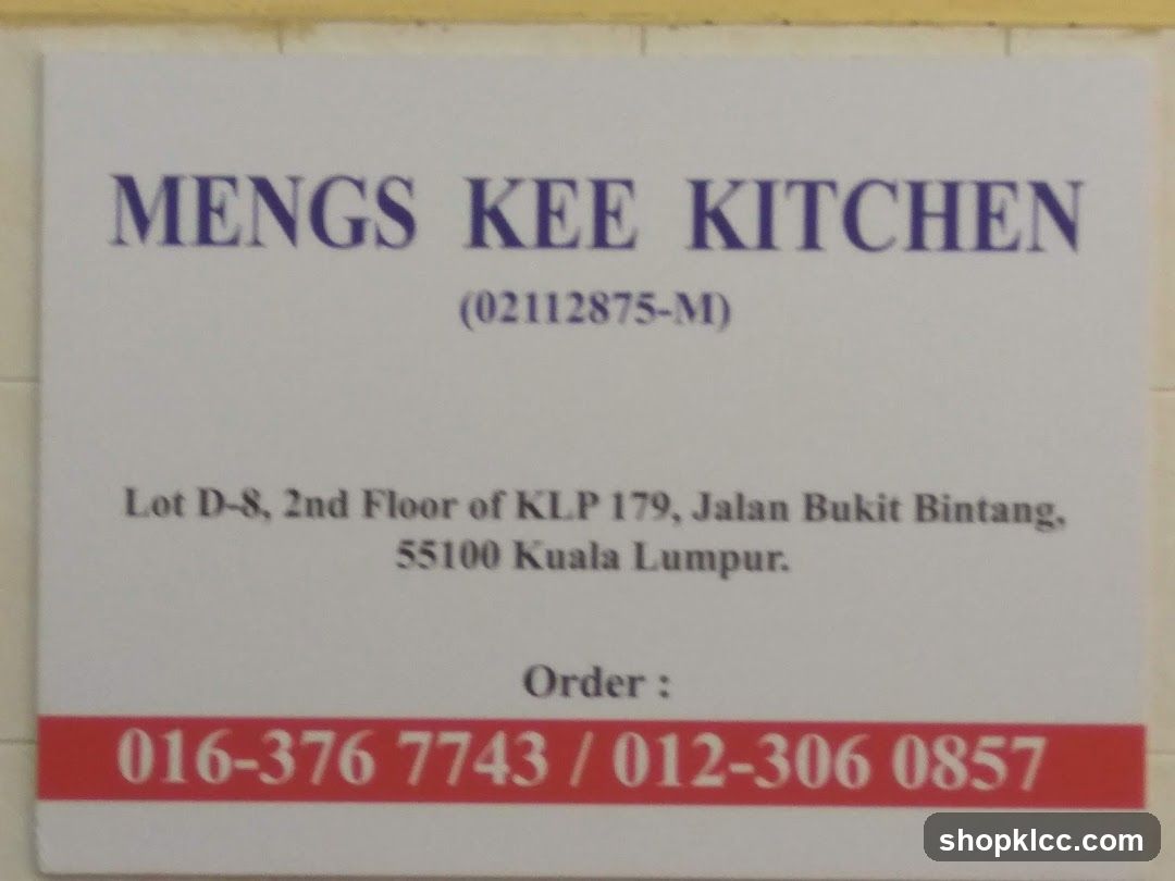 Mengs Kee Kitchen Business Card