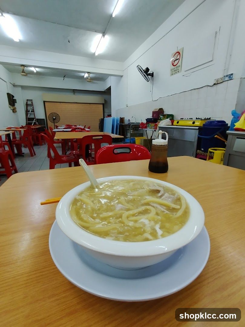 Noodle Soup Bowl in Restaurant Interior