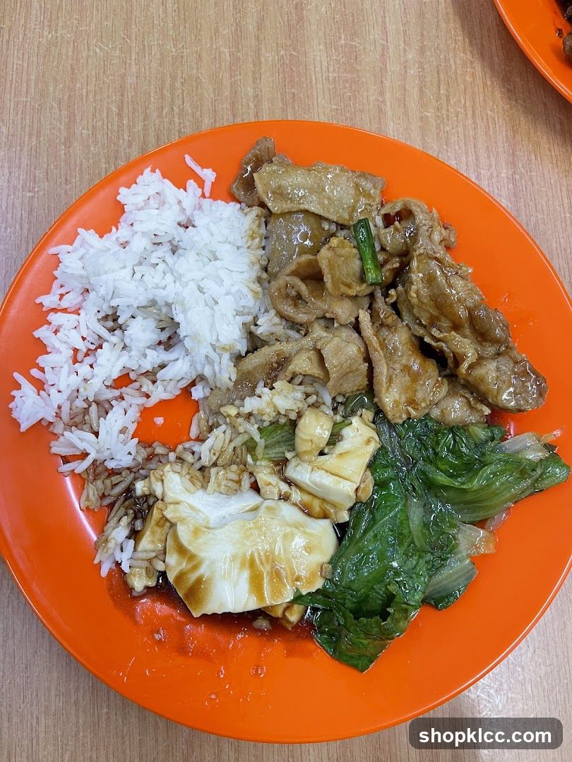 Plate of Rice with Meat and Vegetables