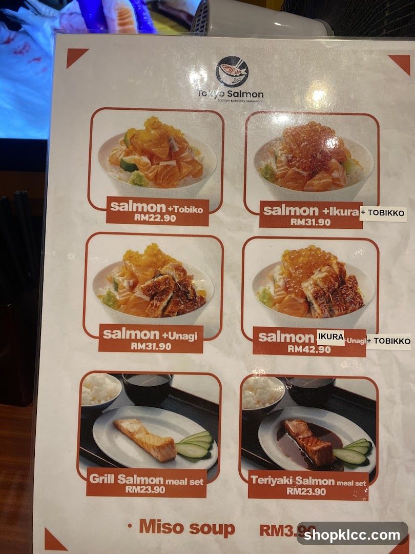 Tokyo Salmon Menu Board