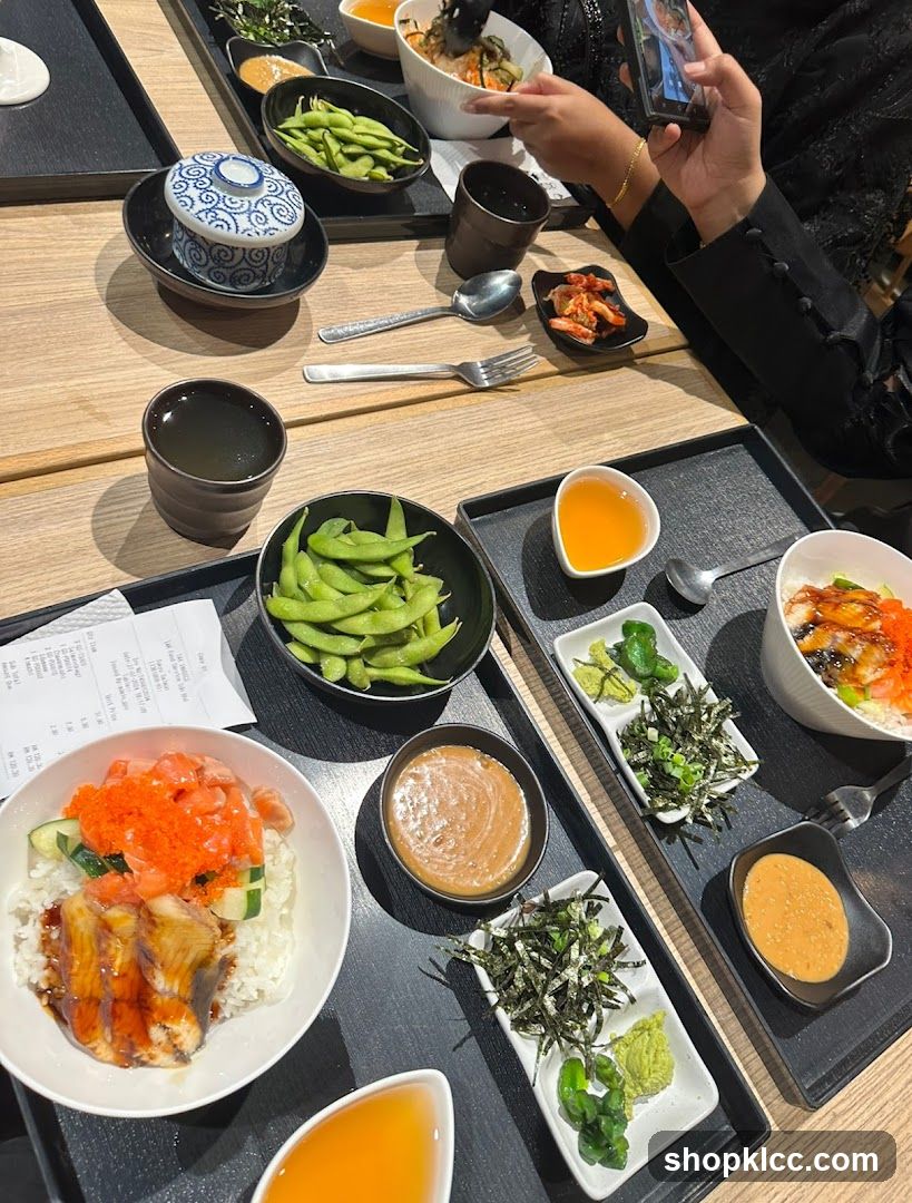 Sushi and Edamame Meal Spread