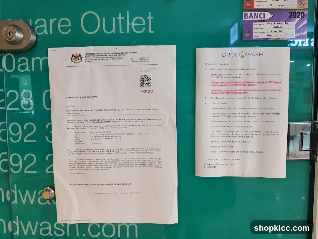 Drop Wash Storefront with Notices