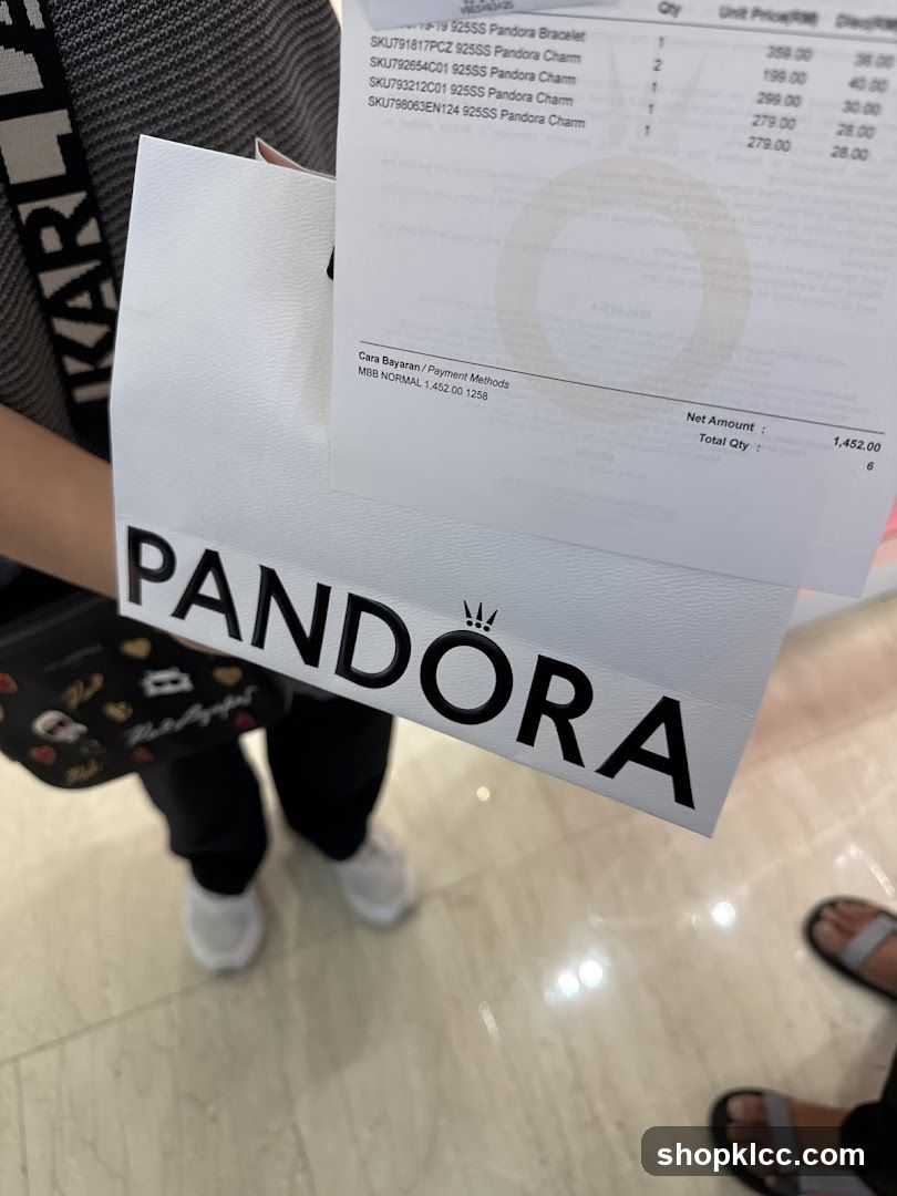 Pandora Receipt and Bag