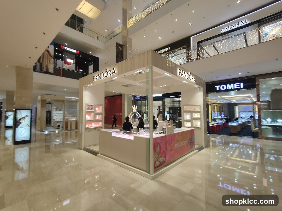 Shopping Mall Interior with Pandora and Tomei Stores
