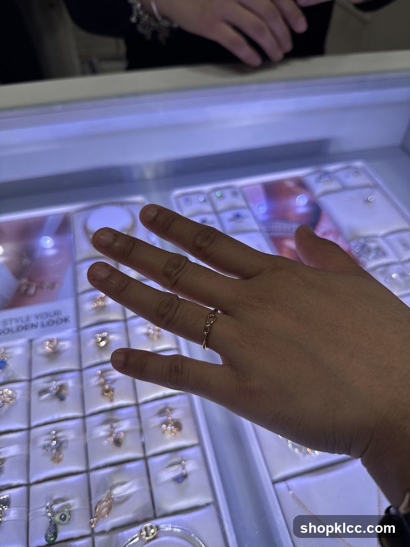 Jewelry Display Case with Ring on Finger