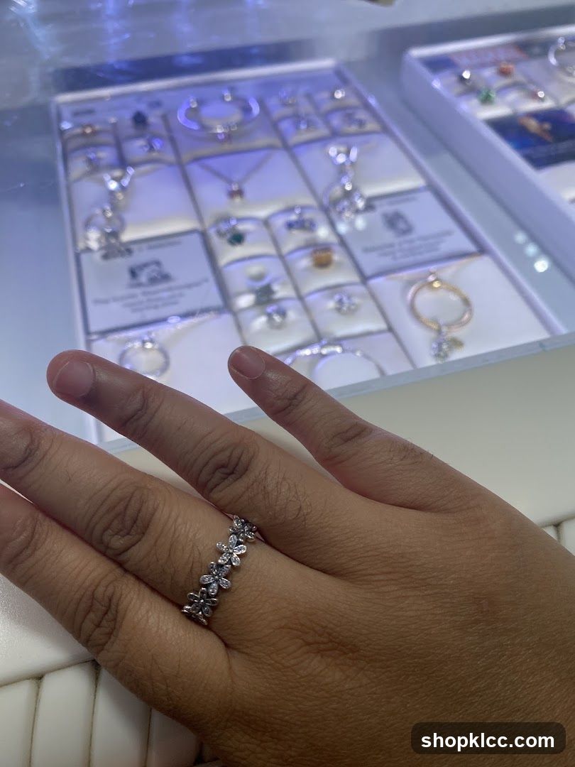 Jewelry Display Case with Ring on Finger