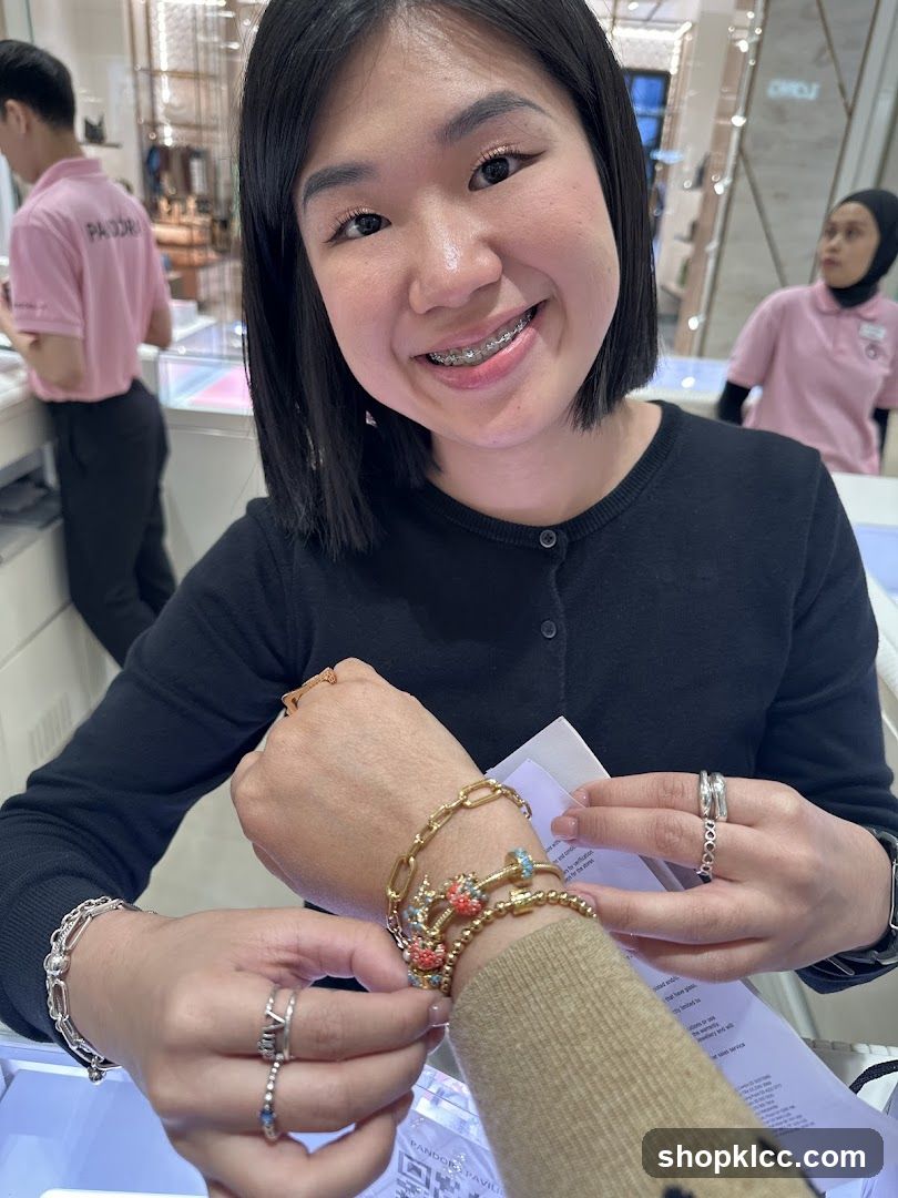Customer Trying Jewelry in Store
