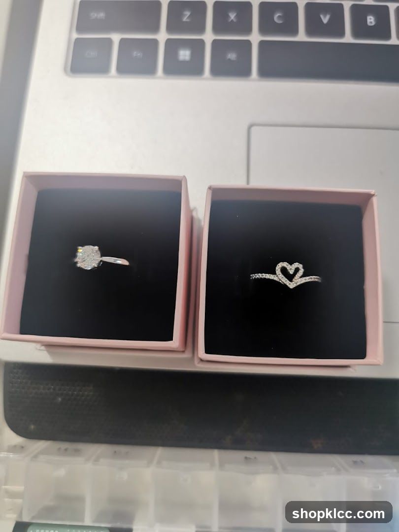 Rings in Boxes on Laptop