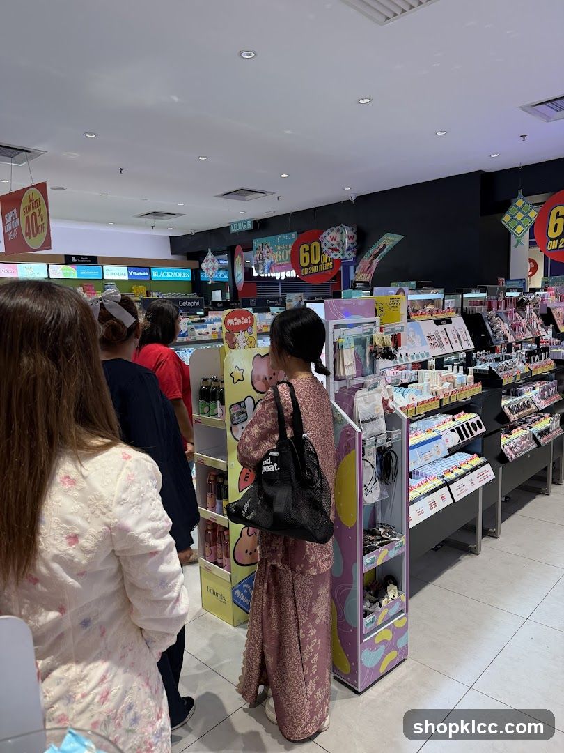 Beauty Store Interior with Shoppers