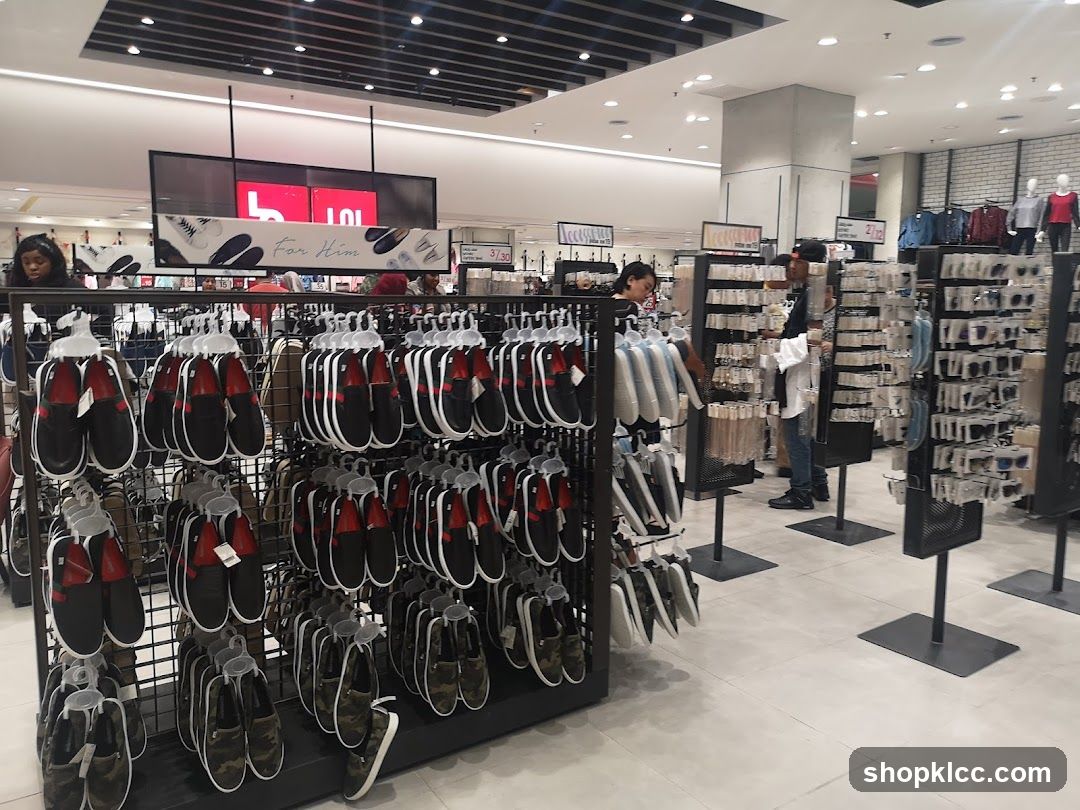 Footwear and Accessories Display in Retail Store