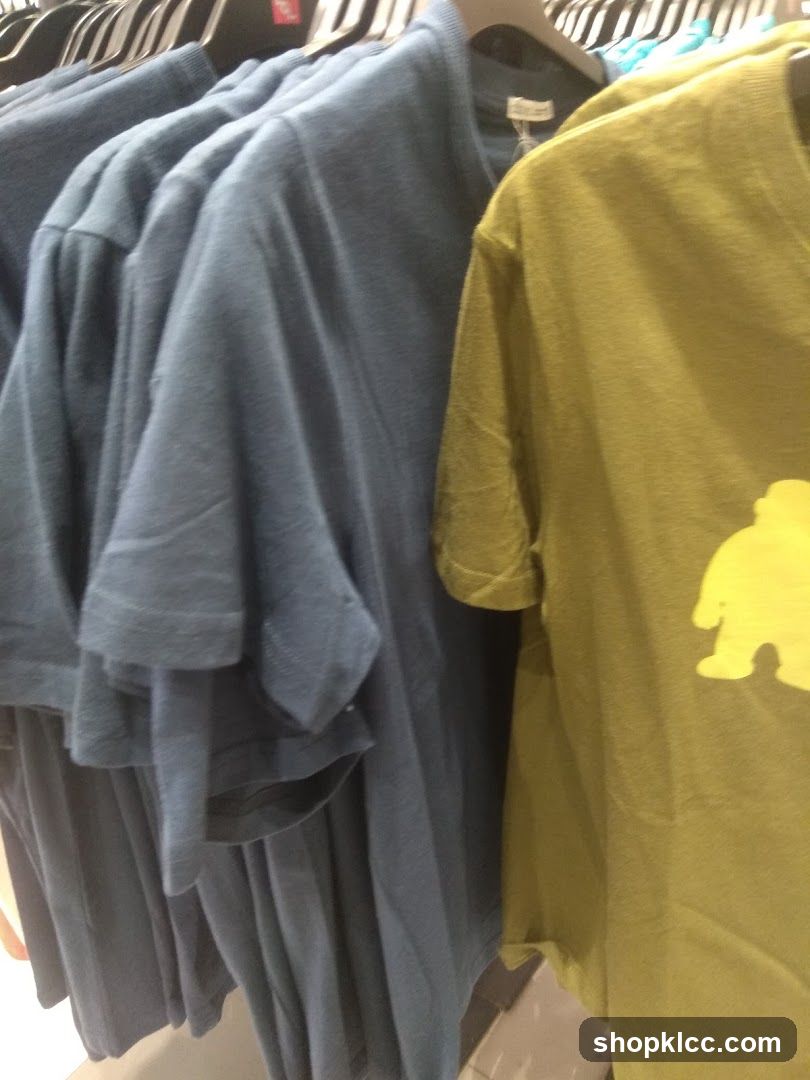 T-shirts on display rack