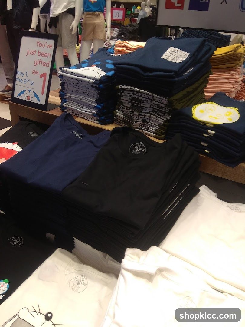 T-shirt Display with Discount Sign