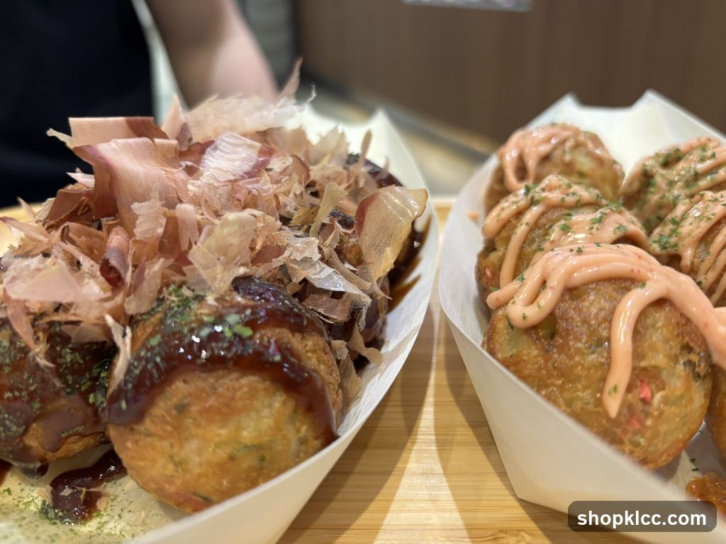 Takoyaki with toppings