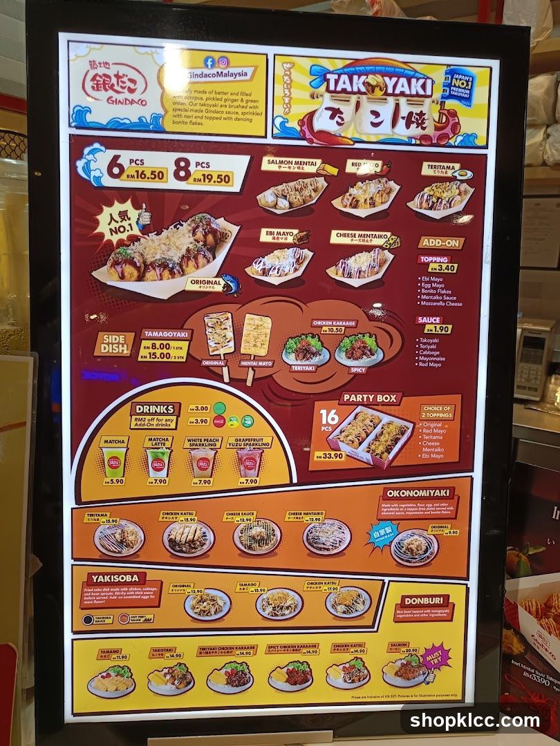 Ginno-Yo Takoyaki Menu Board