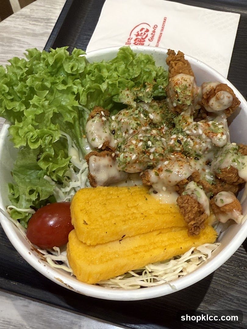 Fried Chicken Rice Bowl with Salad