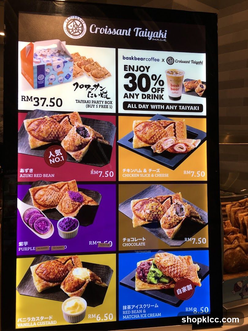 Croissant Taiyaki Menu Board