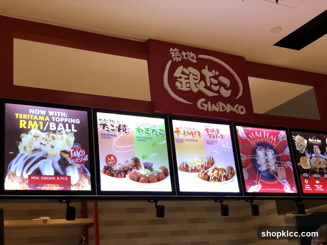 Gindaco Digital Menu Board Display