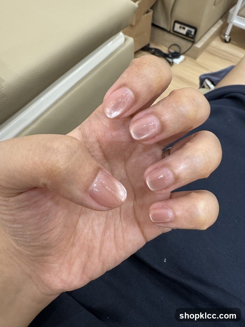 Hand with manicured nails