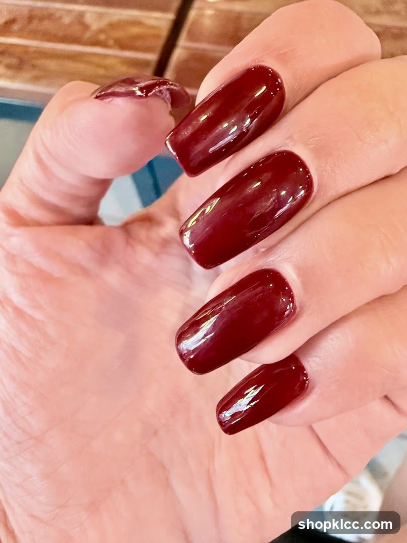 Red Nail Polish Application