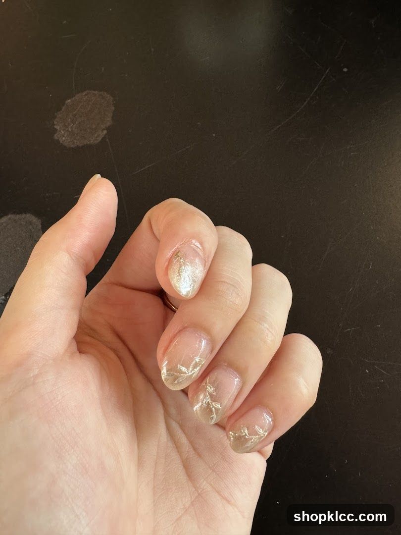 Nail Art with Gold Foil Design