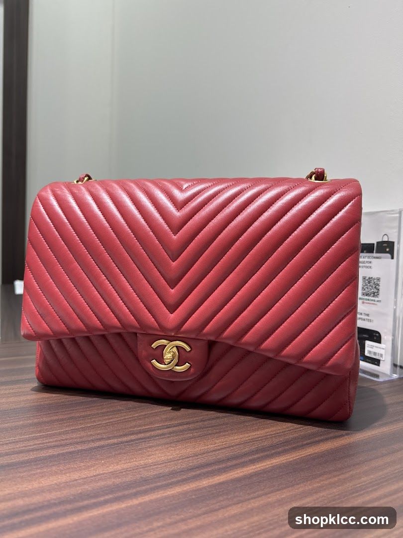 Red Quilted Handbag Display
