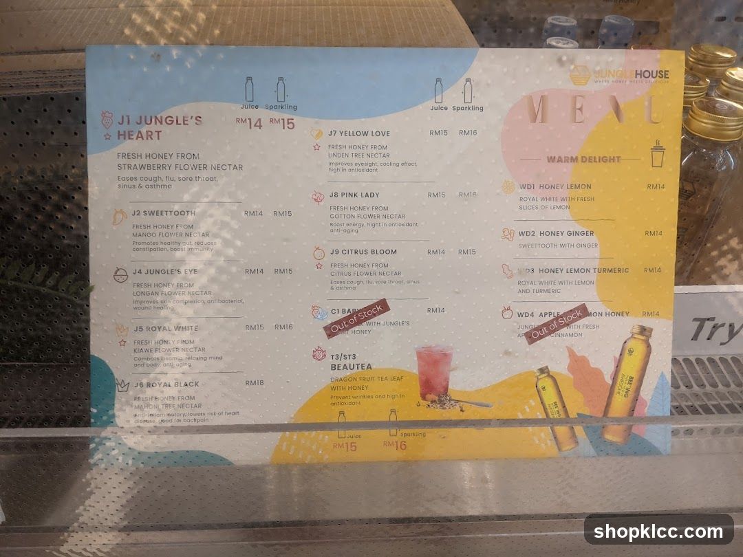 Jungle House Honey Nectar Menu