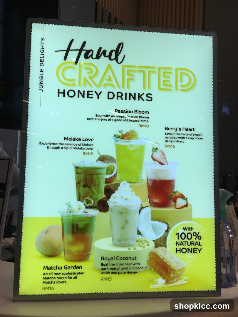 Hand Crafted Honey Drinks Menu Board