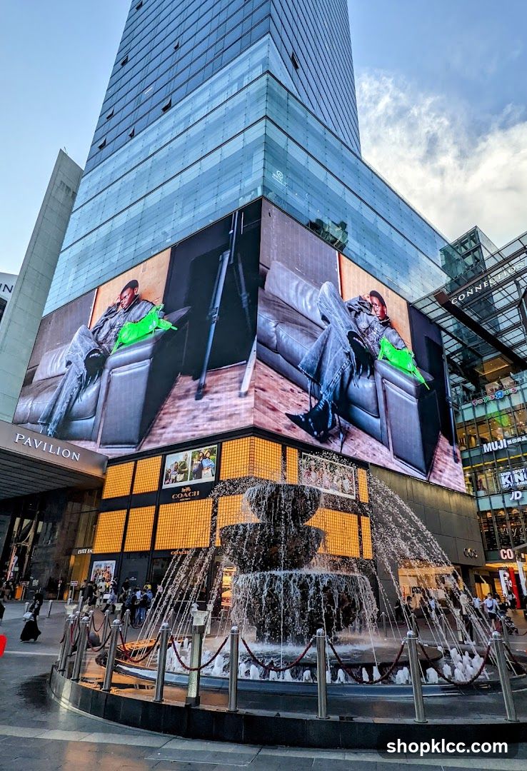 Urban Fountain and Building Facade