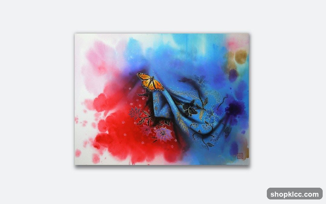 Butterfly on Fabric Painting