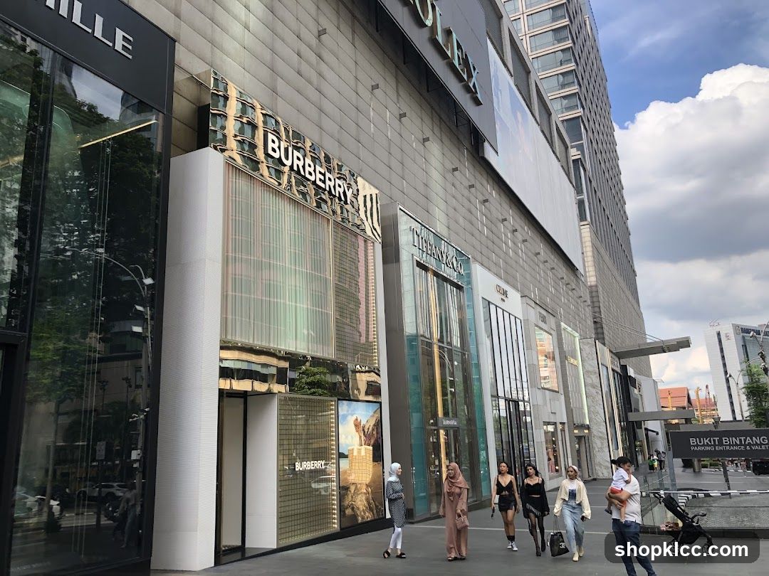 Luxury Storefronts in Urban Shopping Area