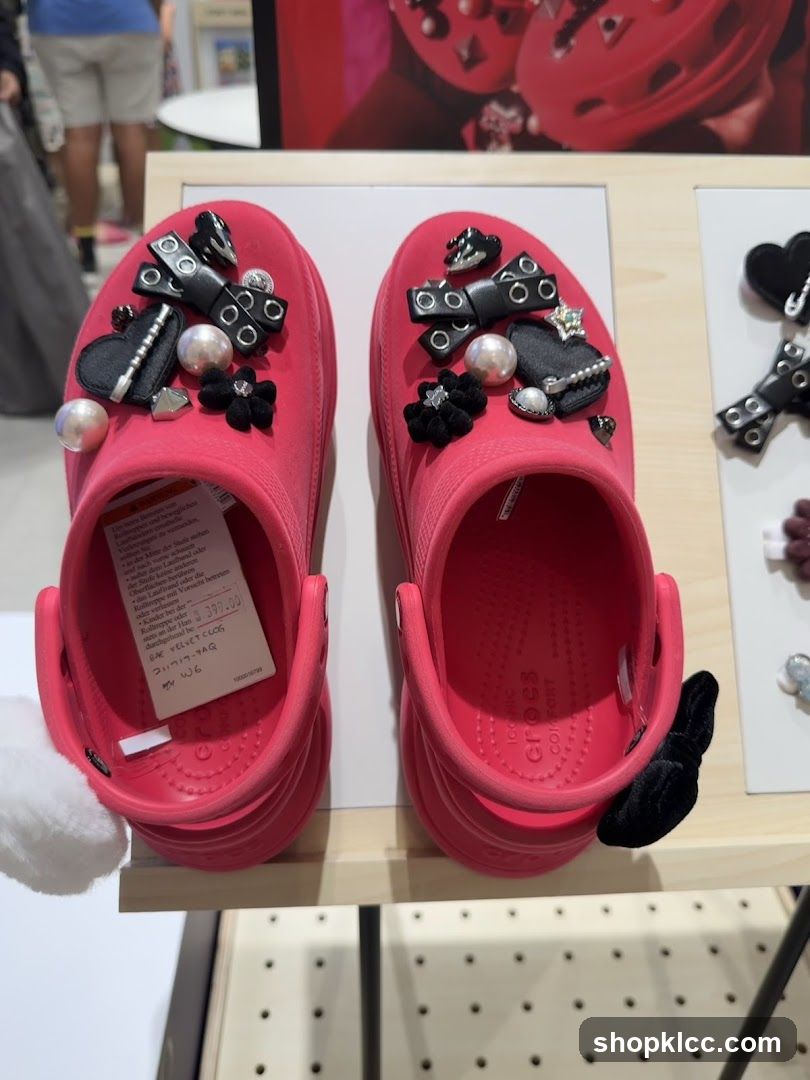 Pink Crocs with Charms