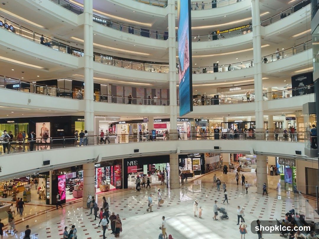 Interior of a multi-level shopping mall