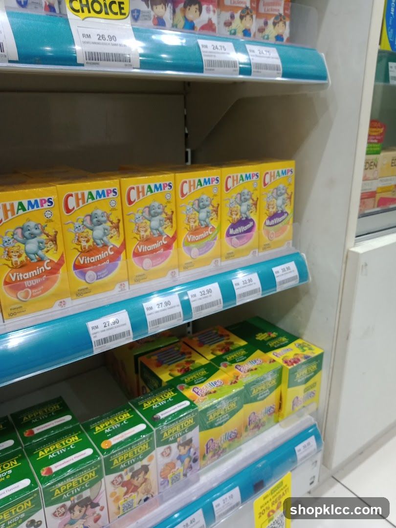 Vitamins and Supplements on Shelves