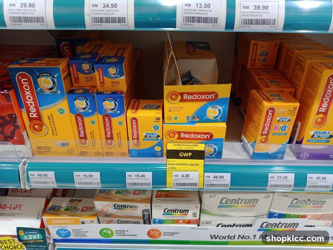 Vitamins and Supplements Display