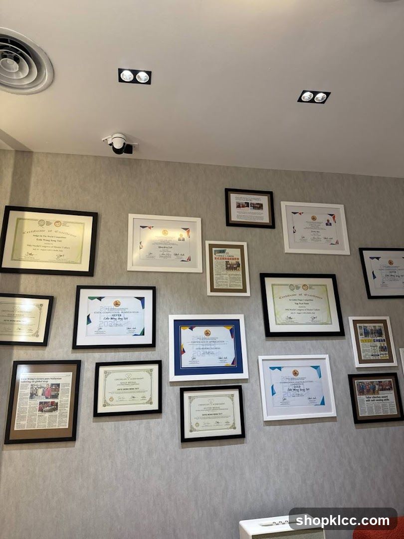 Certificates and Awards Displayed on Wall