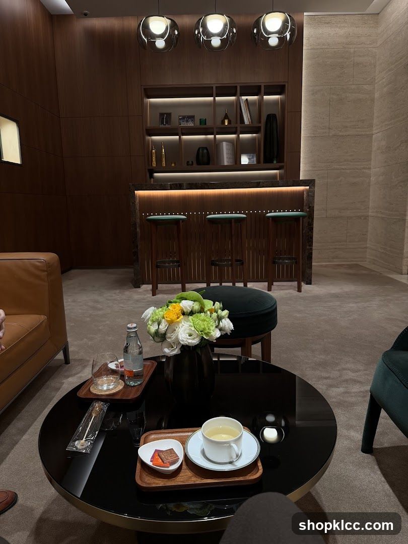 Elegant Lounge Area with Refreshments
