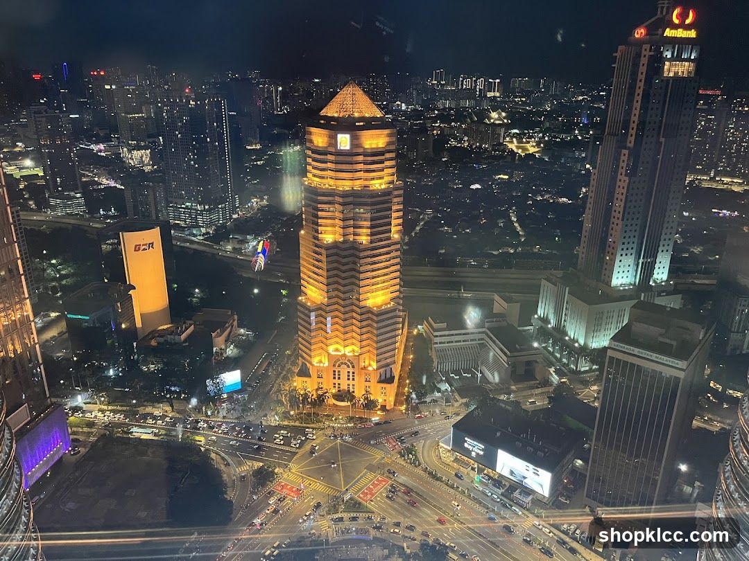 Nighttime Cityscape with Illuminated Buildings