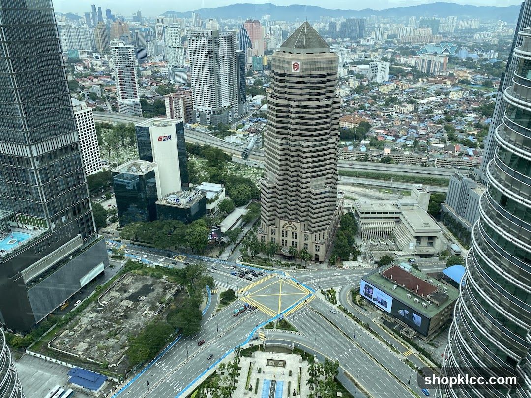 Cityscape with Tall Buildings and Roads