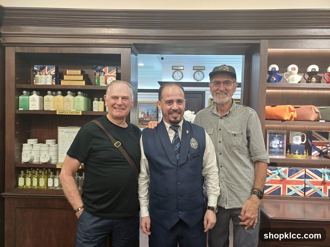 Three Men Posing in a Store