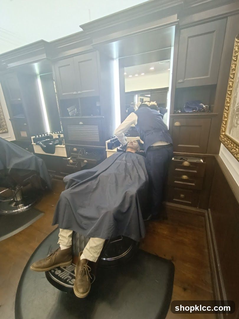 Barber giving a haircut