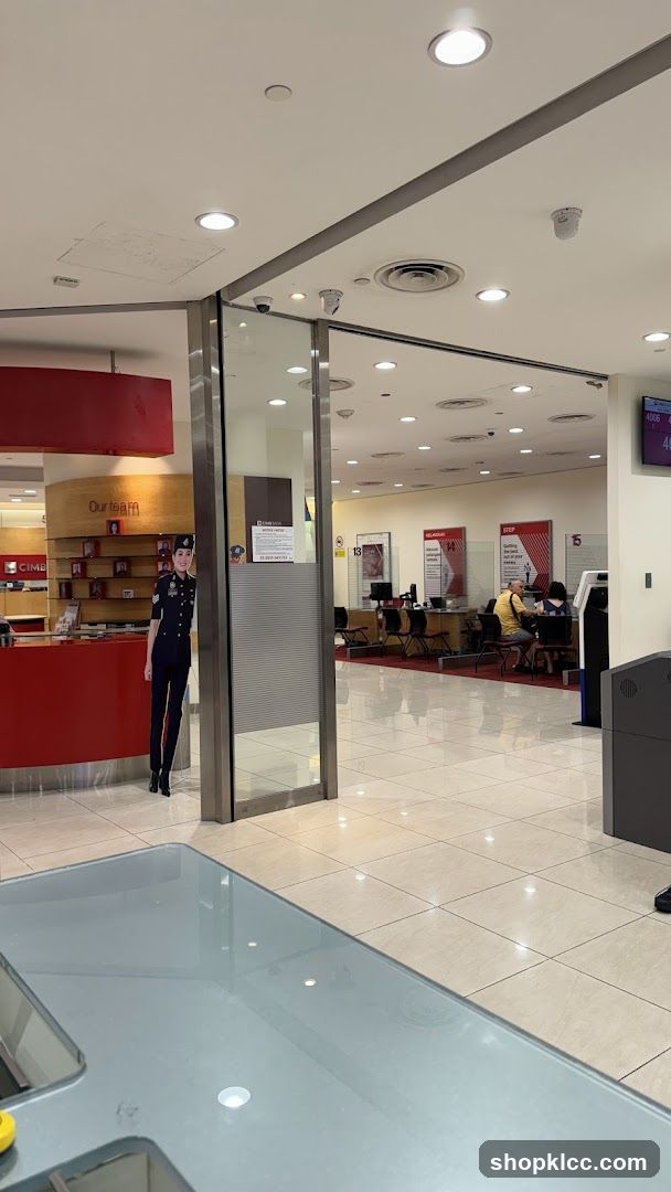 Bank Interior with Service Counters
