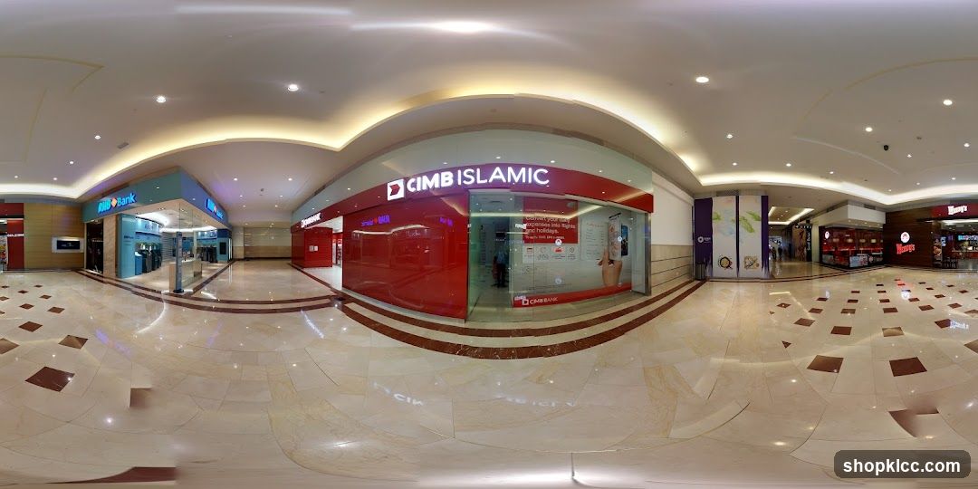 Mall Interior with Banks and Fast Food Restaurant