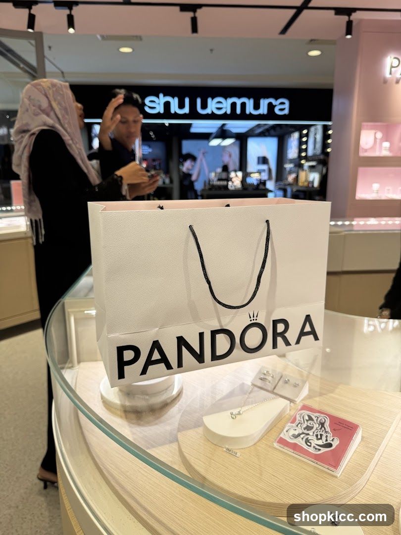 Pandora Shopping Bag and Jewelry Display