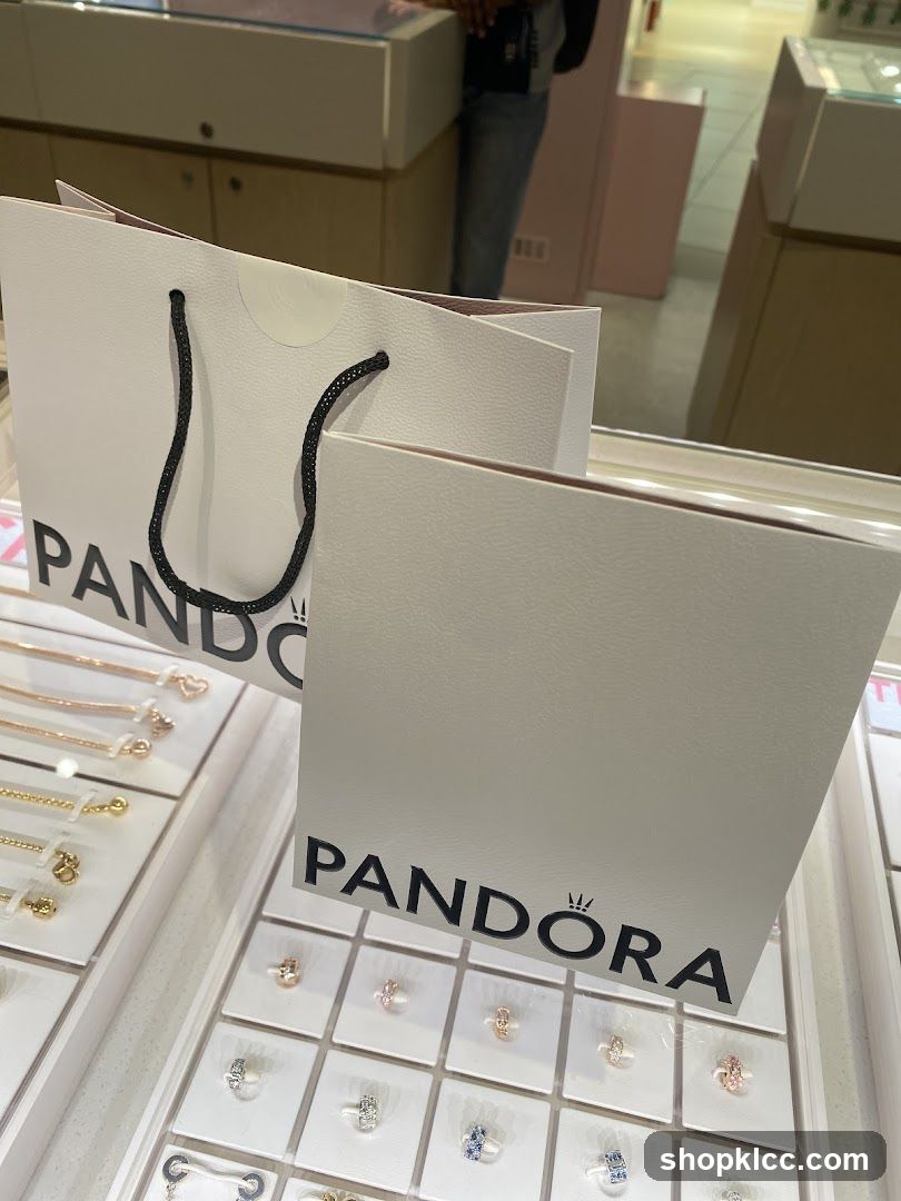 Pandora Shopping Bags and Jewelry Display