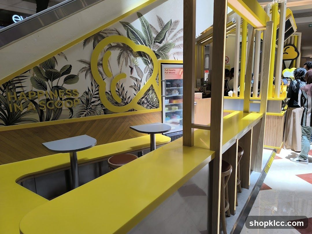 Dessert shop interior with tropical theme