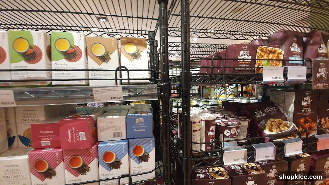 Assortment of Packaged Foods on Shelves